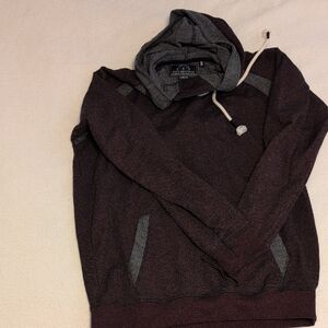 Knit Heritage Burgundy Hoodie with Gray Details
